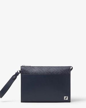 Fendi Ff Squared Clutch - Blue
