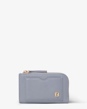 Fendi Ff Card Case Pouch - Gray