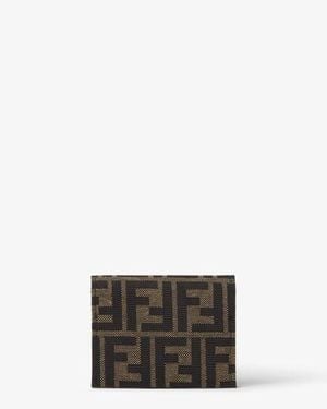 Fendi Ff Jacquard Card Case - Gray