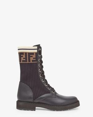 Fendi Leather Ankle Boots - Black