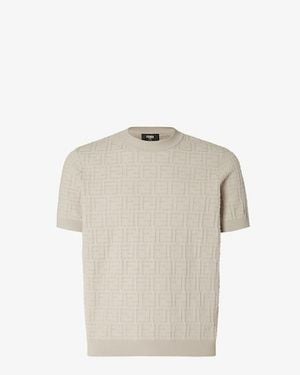 Fendi Cream Ff Cotton Selleria Pullover - Natural