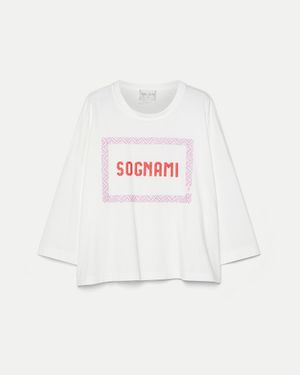 forte_forte T-Shirt Over Ricamata - Bianco
