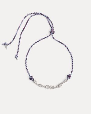 forte_forte Collana Corda Intrecciata E Cristalli - Viola
