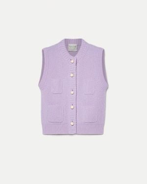forte_forte Gilet Costa Inglese Lana Cashmere - Viola
