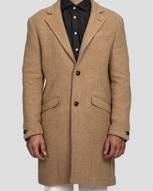 Officina 36 Single-Breasted Camel Coat - Braun