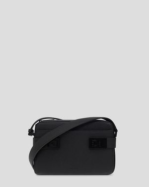 Ferragamo East-West Crossbody Bag With Gancini Buckles - Schwarz