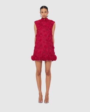 LEO LIN Lingyu Lace Mini Dress - Red