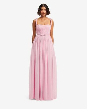 LEO LIN Angelina Ruffled Floor Length Dress - Pink