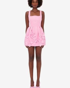 LEO LIN Piper Floral Appliqué Bell Shape Mini Dress - Pink
