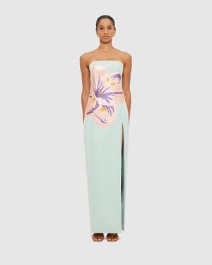 LEO LIN Clemence Embroidered Split Maxi Dress - Multicolor