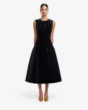 LEO LIN Cleo Velvet Sleeveless Midi Dress - Black