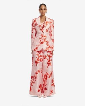 LEO LIN Jordana Jacquard Blazer - Red