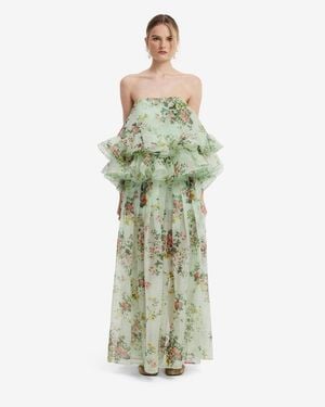 LEO LIN Gia Bustier Ruffled Top - Green