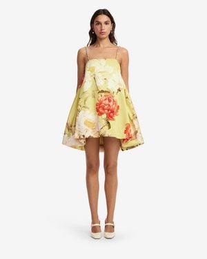 LEO LIN Patsy Embellished Puff Mini Dress - Yellow