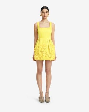 LEO LIN Ayla Applique Bustier Mini Dress in Natural | Lyst