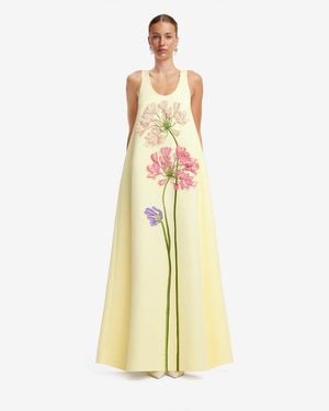 LEO LIN Charlene Appliqué Gown - Yellow
