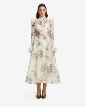 LEO LIN Katrina Butterfly Sleeve Midi Dress - Natural