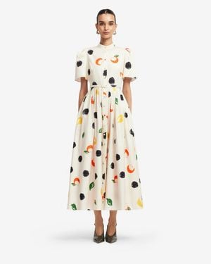 LEO LIN Bianca Short Sleeve Midi Dress - Metallic