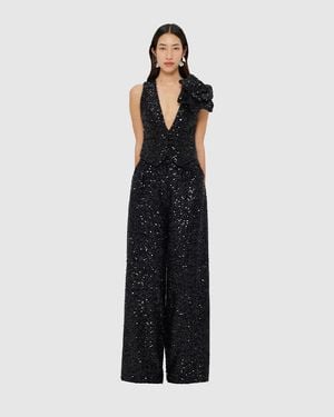 LEO LIN Anna-May Sequin Vest - Black