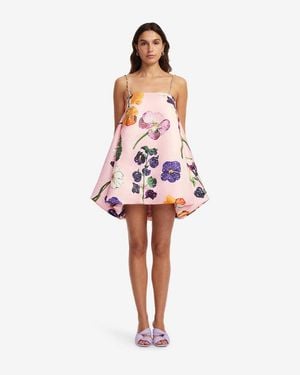 LEO LIN Patsy Embellished Puff Mini Dress - Red