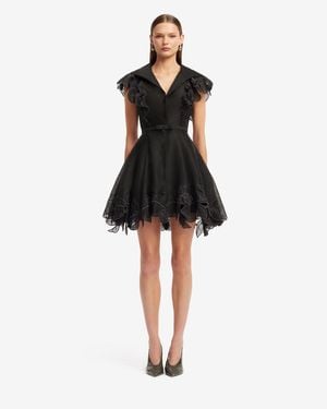 LEO LIN Isla Appliqué Mini Dress - Black
