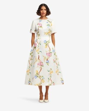 LEO LIN Caroline Short Sleeve Midi Dress - White