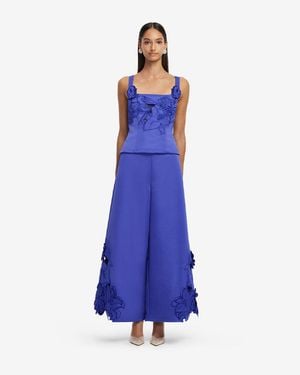 LEO LIN Isadora Applique Top - Blue
