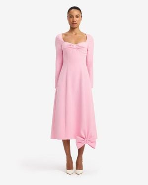LEO LIN Erika Twist Bodice Bow Midi Dress - Pink