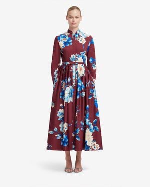 LEO LIN Zara Shirt Midi Dress - Red