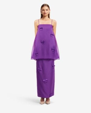 LEO LIN Jing Bow Maxi Skirt - Purple
