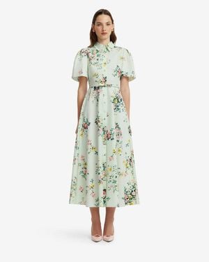LEO LIN Bianca Short Sleeve Midi Dress - Green