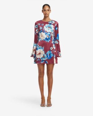 LEO LIN Suzanne Bell Sleeve Mini Dress - Red
