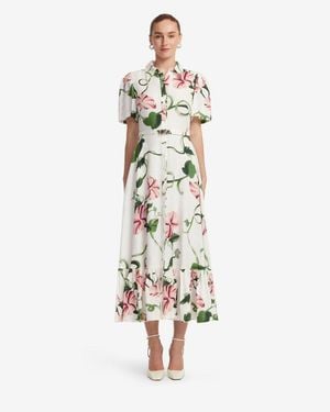 LEO LIN Becca Short Sleeve Midi Dress - Metallic