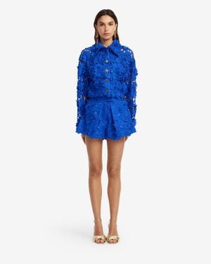 LEO LIN Robyn Lace Shirt - Blue