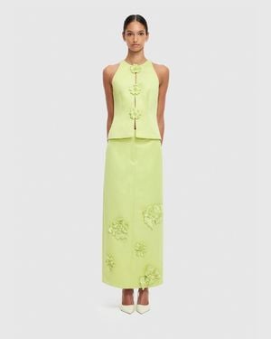 LEO LIN Olivia Petal Maxi Skirt - Green