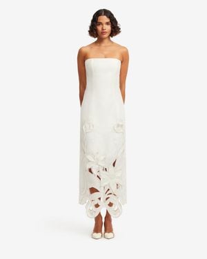 LEO LIN Rayna Appliqué Bustier Maxi Dress - White
