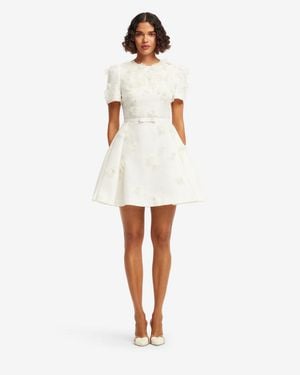 LEO LIN Elyse Petal Short Sleeve Mini Dress - White