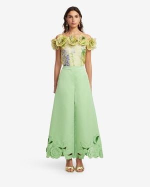 LEO LIN Mckayla Off-Shoulder Top - Green