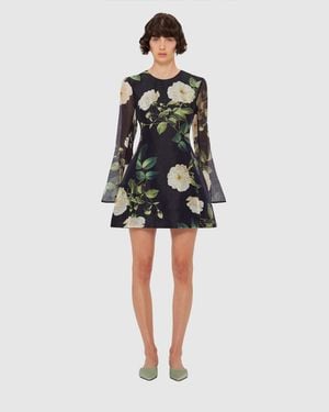 LEO LIN Suzanne Bell Sleeve Mini Dress - Black