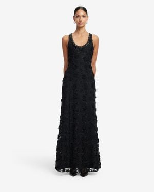 LEO LIN Helena Lace Embellished Maxi Dress - Black