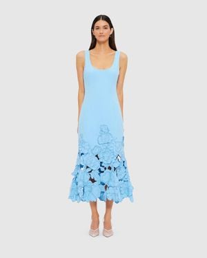 LEO LIN Emily Appliqué Midi Dress - Blue