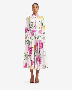 LEO LIN Zara Shirt Midi Dress - Red