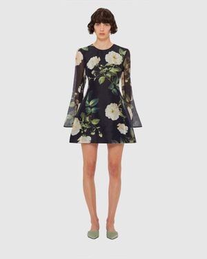 LEO LIN Suzanne Bell Sleeve Mini Dress - Black