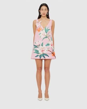 LEO LIN Kaelyn V Neck Mini Dress - Red