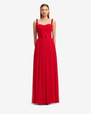 LEO LIN Angelina Ruffled Floor Length Dress - Red
