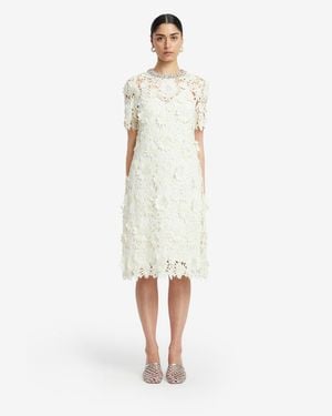 LEO LIN Sheridan Embellished Lace Midi Dress - White