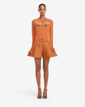 LEO LIN Abby Bow Shorts - Orange