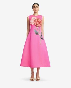 LEO LIN Cleo Appliqué Sleeveless Midi Dress - Pink