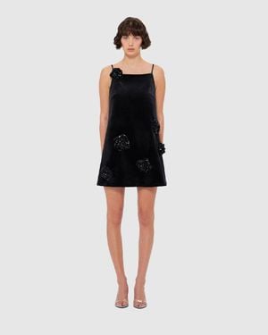 LEO LIN Leia Velvet Mini Dress - Black