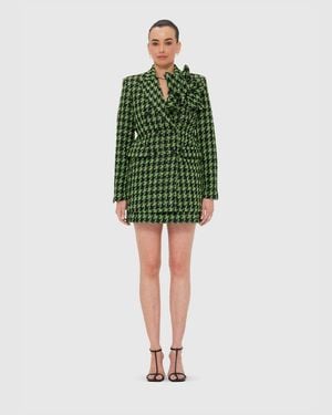 LEO LIN Jazlyn Tweed Blazer - Green